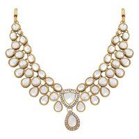 Tri-Luminous Kundan Choker Necklace Set...