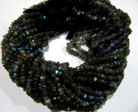 Natural Labradorite Plain Rondelle Shape 6 to 8mm Beads Strands 8 inch Long