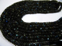 Natural Labradorite Plain Rondelle Shape 6 to 8mm Beads Strands 8 inch Long