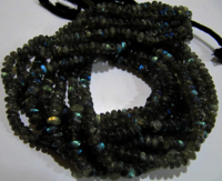 Natural Labradorite Plain Rondelle Shape 6 to 8mm Beads Strands 8 inch Long