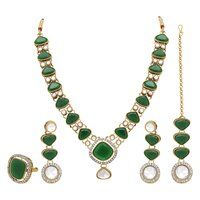 Classic Grace Mehandi plated Kundan Choker necklace set