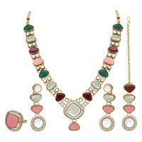 Classic Grace Mehandi plated Kundan Choker necklace set.