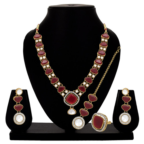 Classic Grace Mehandi Plated Kundan Choker Necklace Set..