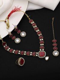 Classic Grace Mehandi plated Kundan Choker necklace set..