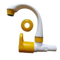 Pp Sink Cock Prinzia - Pp & Pvc, 15mm Size, Yellow And White Color | Glossy Finish, Durable Design For Long-lasting Performance