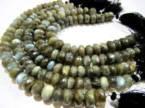 Natural Labradorite Rondelle Faceted 8-12mm Beads Strands 8 inch Long