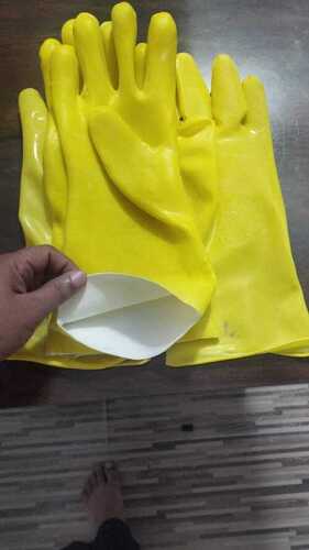 Pvc Hand Gloves - Color: Yellow