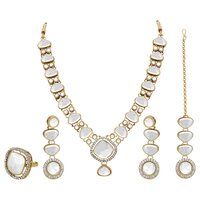 Classic Grace Mehandi plated Kundan Choker necklace set.....