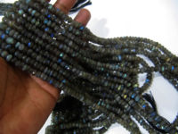 Natural Labradorite Rondelle Faceted 7-8mm Beads Strands 8 inch Long