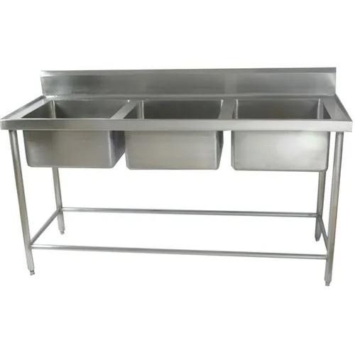 Stainless Steel Three Sink Unit - Automatic Grade: Manual