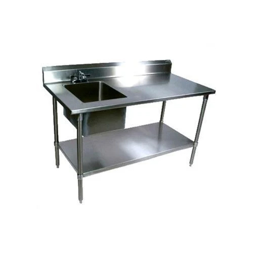 Preparation Washing Kitchen Sink Unit - Stainless Steel, Rectangular Shape, Silver Color | Manual Operation, Durable for Hotels and Canteens, Easy to Clean and Maintain