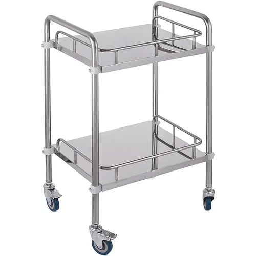 Under Shelf Stainless Steel Utility Trolley - Color: Silver