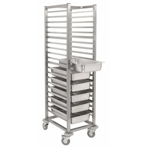 Stainless Steel Tray Trolley - Color: Silver