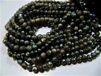 Natural Labradorite AB Coated Round Faceted 6-7mm Beads Strands 10''Long