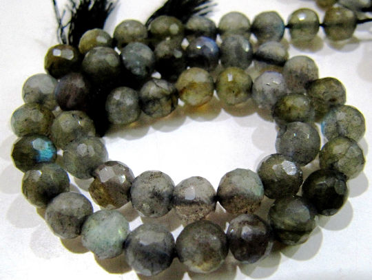 Natural Labradorite Round Shape Faceted 7mm Beads Strands 10 inches Long