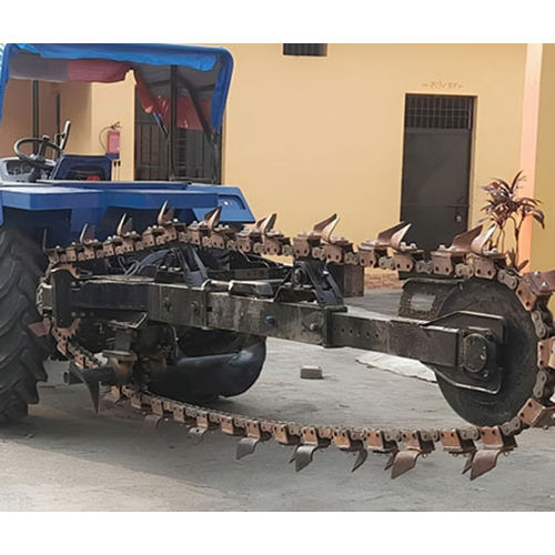 Silver Tractor Trencher Digging Machine