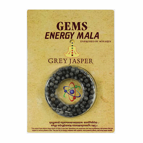 Grey Jasper Stone Gem Energy Mala