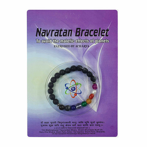 Health Navratan Bracelet With Lava Beads