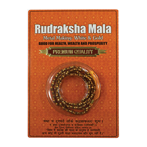 Rudraksha Mala with Golden Metal