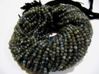 Natural Genuine Labradorite Round Plain 4mm Beads  Strand 13 inch long