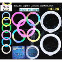 Rd-26 Led Ring Light - Plastic, 10 Inch Size, Black & White Color | 20w Power, Mix Color Light, Coated Base For Stability