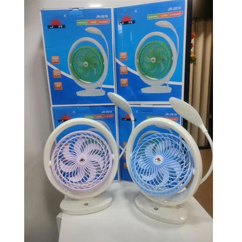 White Plastic Led Table Fan