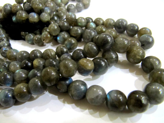 Natural Labradorite Round Shape Plain 9-10mm Beads Strand 8 inch long