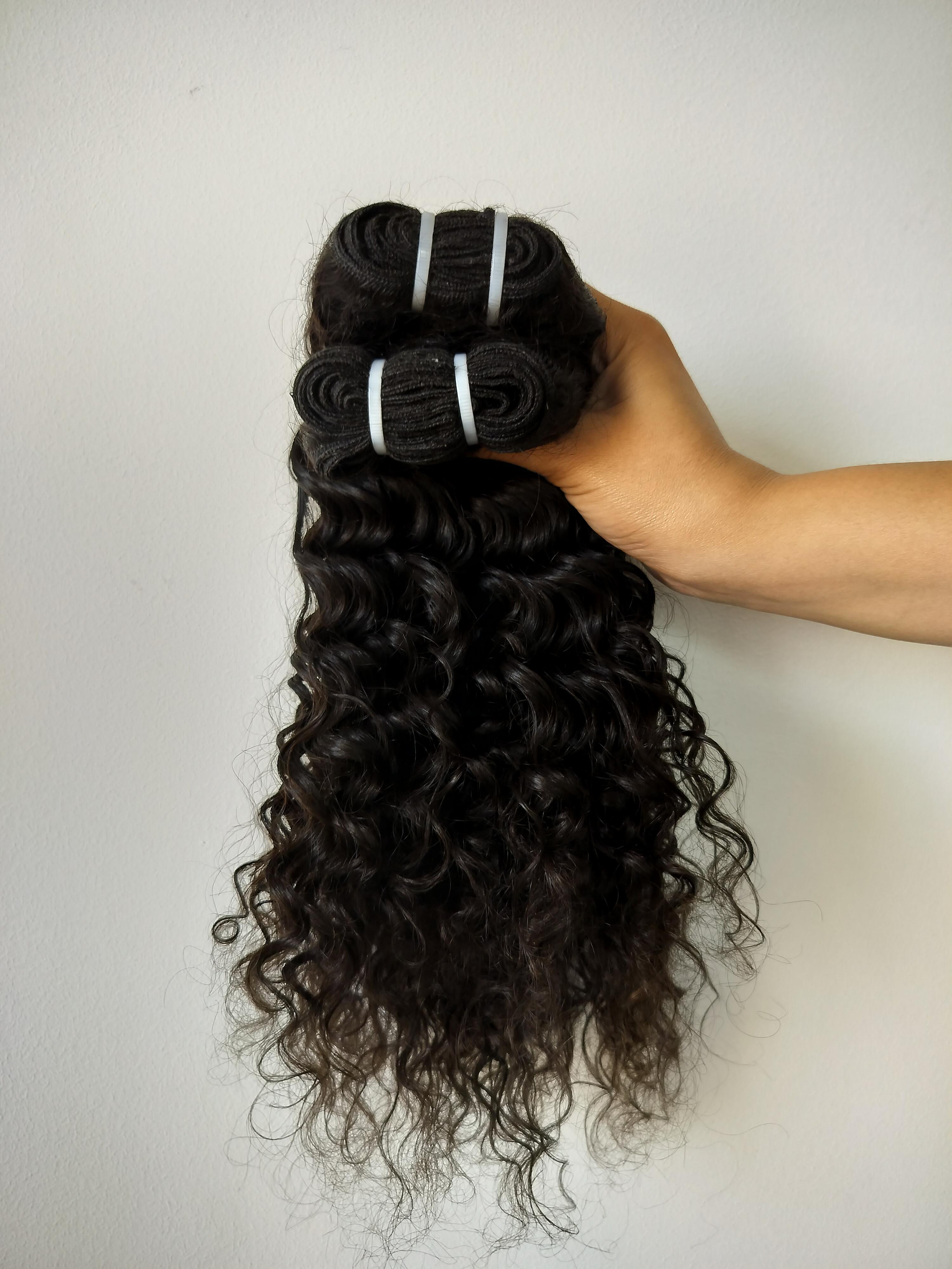 Remy Deep Curly Human Hair Weft Extensions