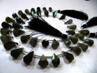 Natural Labradorite Faceted Teardrop 6x10mm to 9x15mm Beads Strand 8''long