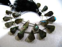 Natural Labradorite Faceted Teardrop 6x10mm to 9x15mm Beads Strand 8''long