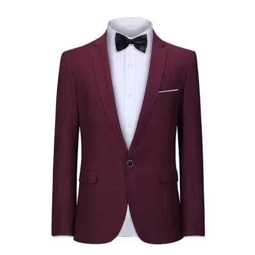 Formal Plain Single Breasted Blazer with Long Sleeves