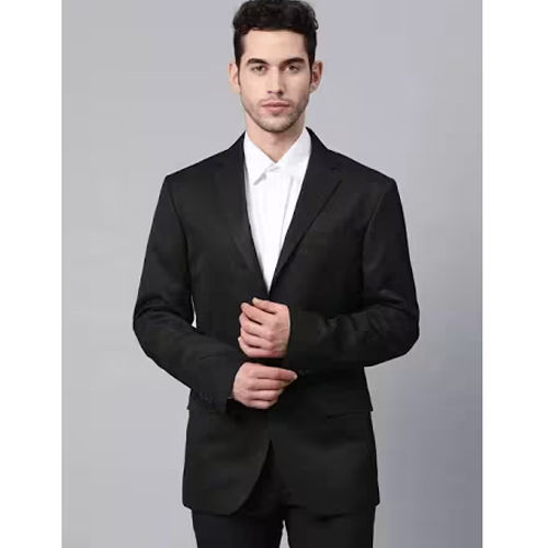 Different Available Black Polyester Solid Blazer For Party