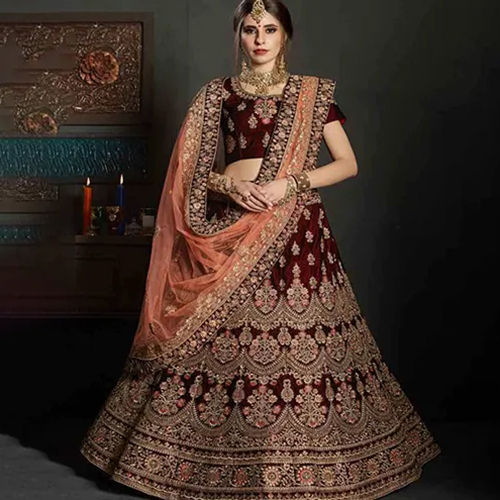 Different Available Designer Maroon Bridal Lehenga Choli