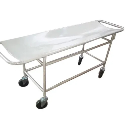 MS Powder Coated Patients Stretcher Trolley