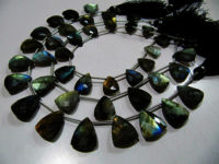 Natural Labradorite Trillion Shape Faceted Beads 16-18mm Strand 9 Inches Long