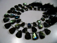 Natural Labradorite Trillion Shape Faceted Beads 16-18mm Strand 9 Inches Long