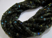 Natural Labradorite Tyre Shape Rondelle Faceted 6-7mm Beads Strand 13''Long