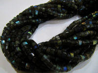 Natural Labradorite Tyre Shape Rondelle Faceted 6-7mm Beads Strand 13''Long