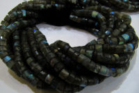 Natural Labradorite Tyre Shape Rondelle Faceted 6-7mm Beads Strand 13''Long