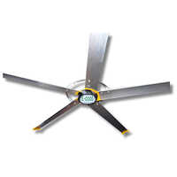 Hvls Fan - Metal, 5 Blades, 220 Volt | Gray Ceiling Installation, High Efficiency Electrical Air Circulation