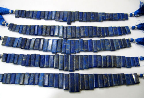 Natural Lapis Lazuli Baguette Shape 15-20mm Beads strand 8 Inches long