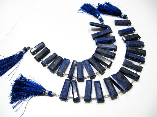 Natural Lapis Lazuli Baguette Shape 15-20mm Beads strand 8 Inches long