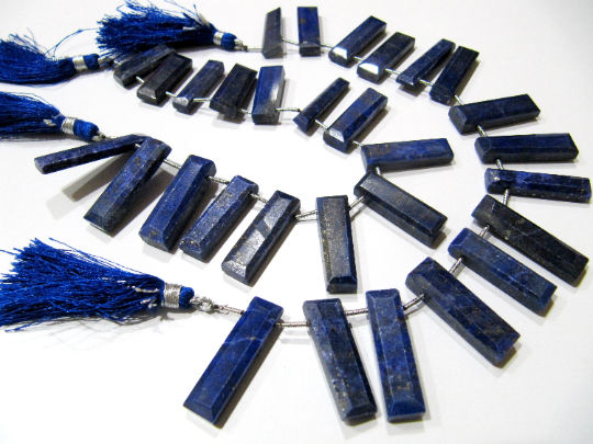 Natural Lapis Lazuli Baguette Shape 15-20mm Beads strand 8 Inches long