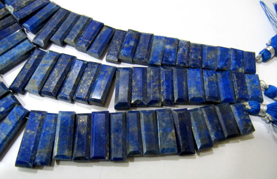 Natural Lapis Lazuli Baguette Shape 15-20mm Beads strand 8 Inches long