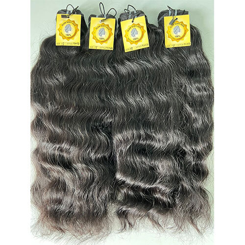 Natural curly machine weft