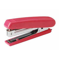Red Color Office Plastic Stapler - Plastic And Stainless Steel, Standard Size | Industrial Usage, Office Application, Durable Design