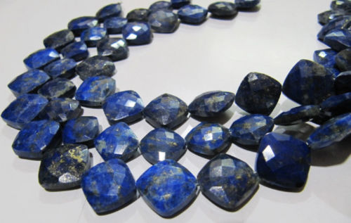 Natural Lapis Lazuli Cushion Shape11-12mm Beads Sold Per Strand 8 Inch Long