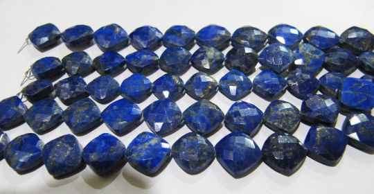 Natural Lapis Lazuli Cushion Shape11-12mm Beads Sold Per Strand 8 inch long