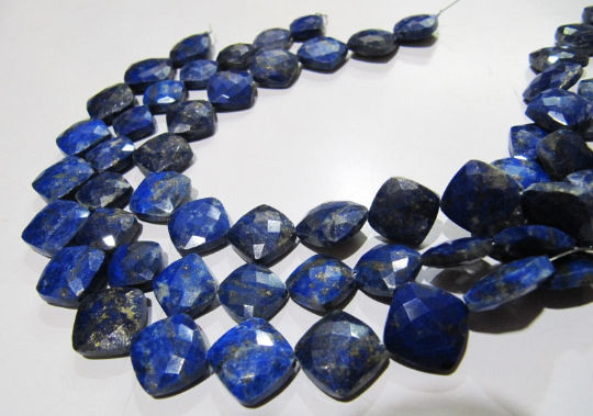 Natural Lapis Lazuli Cushion Shape11-12mm Beads Sold Per Strand 8 inch long