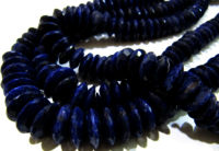 Natural Lapis Lazuli German Cut Faceted 9 to 12mm Beads Strand 8 inches Long